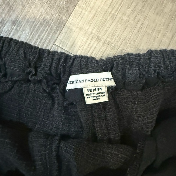AE American Eagle Black Embroidered Pull-On Festival Shorts Medium - Picture 2 of 5